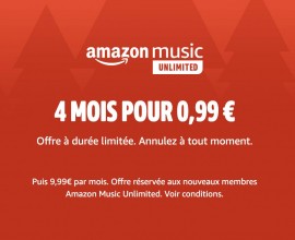 Amazon: 4 mois d'abonnement à Amazon Music Unlimited pour 0,99€ au lieu de 39,96€