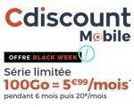 Cdiscount Mobile: Forfait Mobile sans engagement Appels, SMS, MM illimités + 100Go de data à 5,99€/mois pendant 6 mois