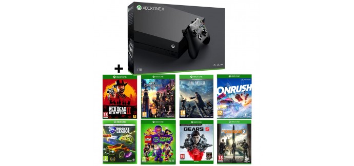 Auchan: Console Xbox One X 1To + 8 jeux pour 419€