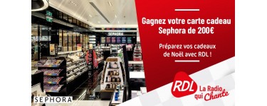 RDL RADIO: Une carte cadeau Sephora d'une valeur de 200€ 