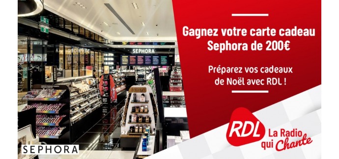 RDL RADIO: Une carte cadeau Sephora d'une valeur de 200€ 