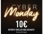 DIM: 10€ de réduction tous les 50€ d'achats (hors points rouges et Outlet) pour Cyber Monday