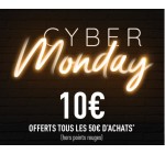 DIM: 10€ de réduction tous les 50€ d'achats (hors points rouges et Outlet) pour Cyber Monday