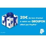 Groupon: Un bon d'achat Groupon de 20 € valable dès 30€ offert en ouvrant un compte PayPal