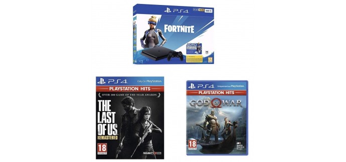 Amazon: Pack PS4 Slim 500 Go Noire + The Last Of Us Hits + God Of War Hits à 309,99€
