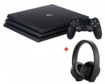 Micromania: Pack playstation 4 pro Noire 1To + Casque micro sans fil Gold à 299,99€