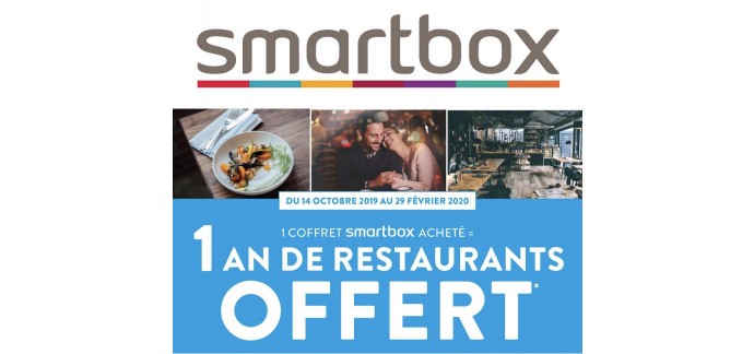Fnac: 1 an de restaurant offert dans plus de 3500 restaurants pour l'achat d'un coffret cadeaux Smartbox
