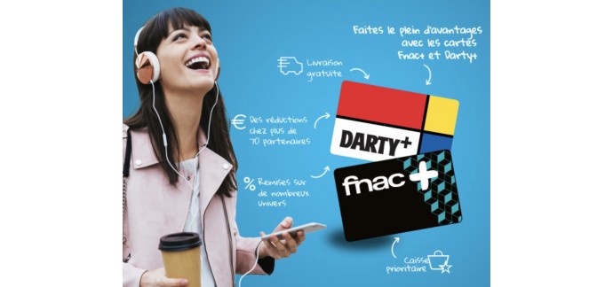 Showroomprive: Abonnement cartes Fnac+ et Darty + à 14,99€ au lieu de 98€