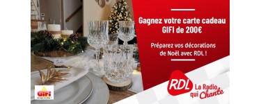 RDL RADIO: Une carte cadeau GIFI de 200€ à gagner