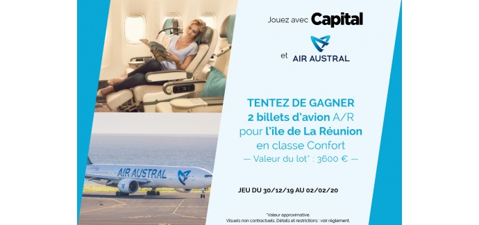 Capital: 2 billets d'avion A/R Air Austral pour La Réunion en classe Confort