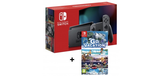 Auchan: Console Nintendo Switch Grise + jeu Go Vacation à 309,99€
