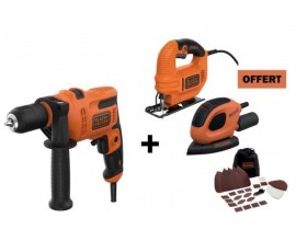 Cdiscount: 1 Perceuse Black&Decker à percussion, 1 ponceuse et une scie sauteuse pour 49€