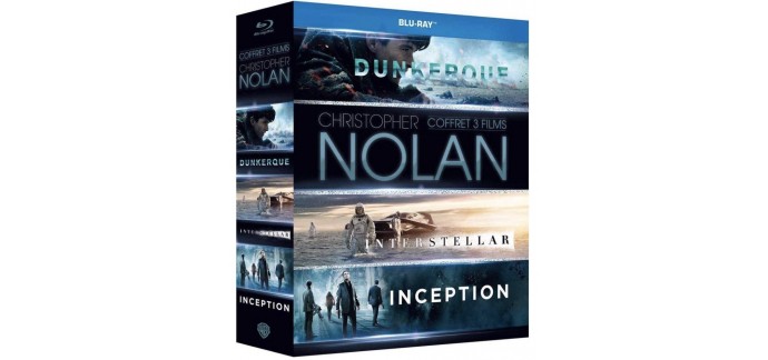 Amazon: Coffret Christopher Nolan 3 Films : Dunkerque / Interstellar / Inception en Blu-Ray à 11,22€