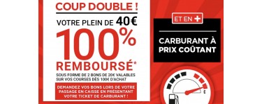 Géant Casino: Votre plein de 40€ de carburant 100% remboursé en 2 bons d'achat + carburant à prix coûtant 