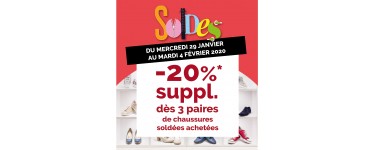 Besson Chaussures: 20% supplémentaires dès 3 paires de chaussures soldées achetées