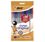 Amazon: Pochette de 20 stylos-bille Cristal Bic à 2,99€