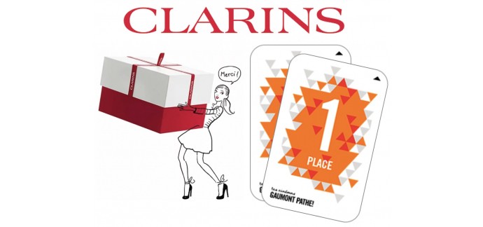Clarins: 2 places de cinéma Pathé Gaumont ou CGR offertes dès 40€ d'achat de produits My Clarins