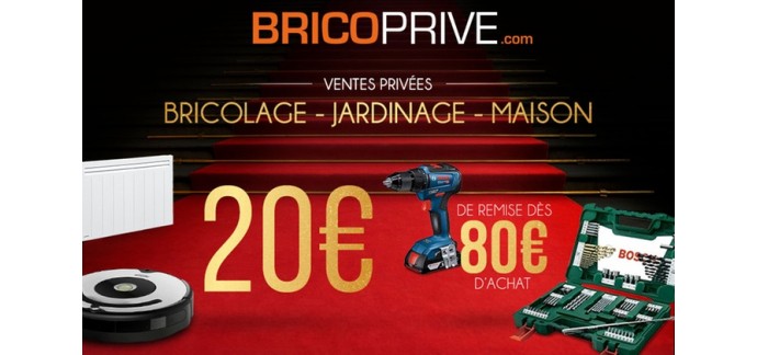 Groupon: Payez 2€ le bon d'achat de 20€ valable dès 80€ d'achat sur le site Brico privé 