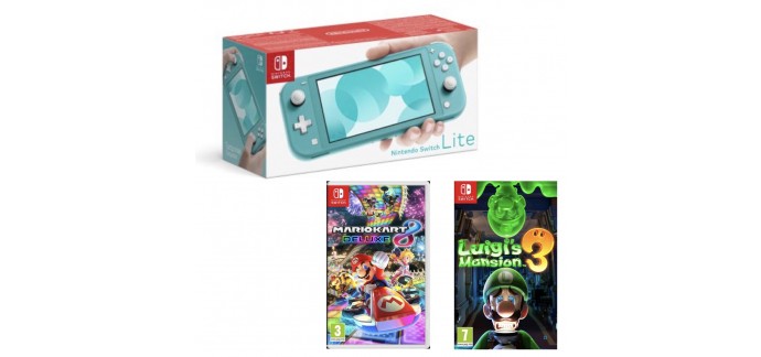 Fnac: 1 console Nintendo Switch Lite = -50% sur les jeux Luigis's Mansion 3 ou Mario Kart 8 Deluxe