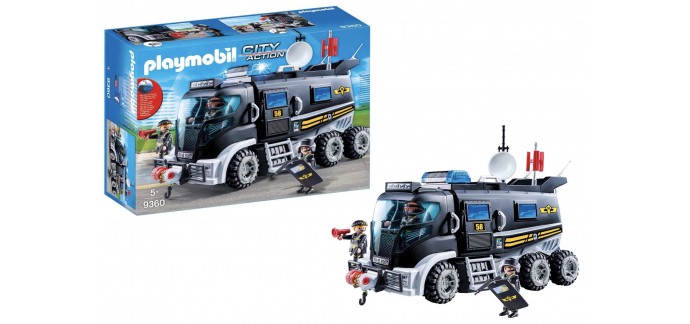 Amazon: Camion policiers d'élite Playmobil avec sirène et gyrophare 9360 à 35,90€