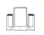 3 Suisses: Un ensemble Table à Manger + 2 Tabourets Noir Blanc KONY à 299.99€