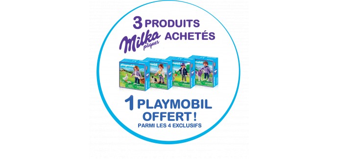 Milka: 3 produits Mika achetée = une boite de Playmobil offerte
