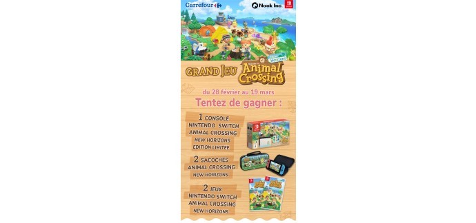 Carrefour: Une console de jeux Nintendo Switch avec le jeu vidéo Animal Crossing