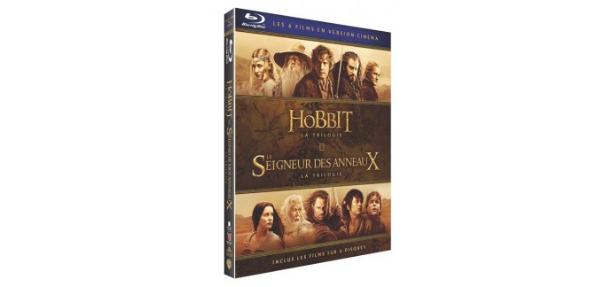 Fnac: Coffret Blu-ray Middle Earth Light - Le Seigneur des Anneaux (3 films) + Le Hobbit (3 films) à 25€