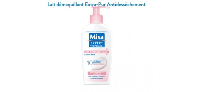 Mixa: Lait démaquillant extra-pur antidessèchement MIXA à tester gratuitement