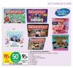 Intermarché: Séléction de jeux de société Monopoly en promotion (Via 9.95€ sur la carte fidélité)