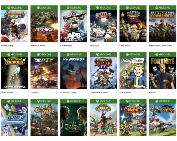 Découvrez une large sélection de jeux gratuits sur Xbox One @ Xbox