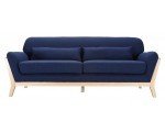 Miliboo: Canapé scandinave bleu foncé et bois 3 places à 547,49 € au lieu de 729,99 €