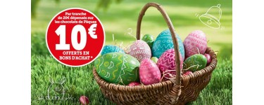 Magasins U: 10 € offerts en bon d’achat par tranche de 20€ dépensée sur les chocolats de Pâques