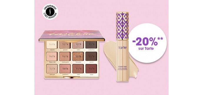 Sephora: -20% sur la marque Tarte