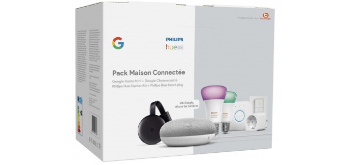 Boulanger: Pack Philips Hue/Google Maison connectée à 179,99€