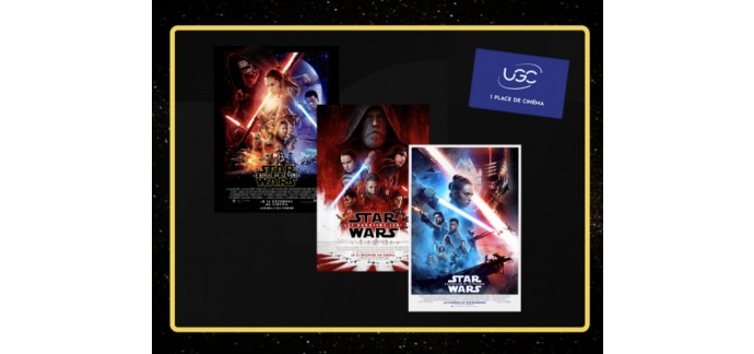 UGC: 5 x lots de 3 affiches STAR WARS et 1 place de cinéma UGC à gagner