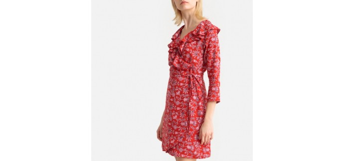 La Redoute: La robe courte imprimée col volanté à 22.46€