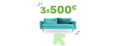 Rakuten: 3 x 500€ à gagner depuis votre canapé