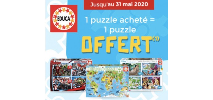 PicWicToys: 1 puzzle acheté = 1 puzzle offert sur une sélection Educa