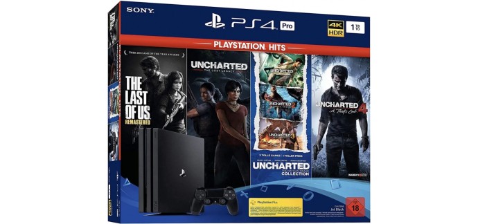Rakuten: Pack PS4 Pro 1To + 4 jeux (The Last of US & Uncharted Collection) à 429,99€