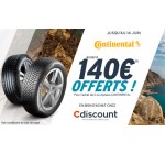 1001pneus: Jusqu'à 140€ offerts en bon d'achat chez Cdiscount pour l'achat de 2 ou 4 pneus CONTINENTAL