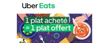 Uber Eats: 1 plat acheté = 1 plat offert sur une sélection de restaurants