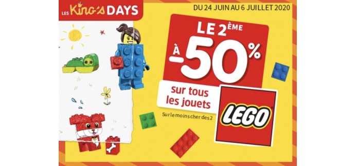 King Jouet: 50% de réduction sur le 2e jouet LEGO acheté