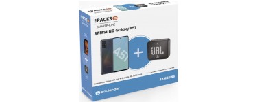 Boulanger: Smartphone Samsung Pack A51 Noir + Enceinte JBL GO 2 à 299€ (dont 50€ via ODR)