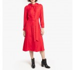 La Redoute: La robe chemise mi-longue manches longues jacquard à 17.50€ 