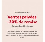 H&M:  Jusqu’à 30 % de réduction pendant les ventes privées