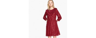 La Redoute: La robe matière reliefée manches ¾ détails volants à 9€ 