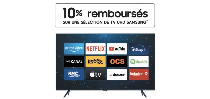 Boulanger: 10% remboursés sur une sélection de TV UHD Samsung