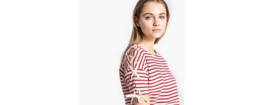 La Redoute: Le t-shirt rayé liens épaules manches courtes à 4.50€ 