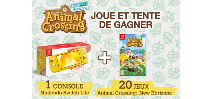 Le Journal de Mickey: 1 console Nintendo Switch Lite + 20 Jeux Animal Crossing (New Horizons) à gagner